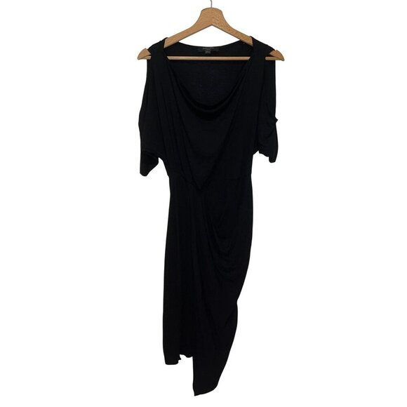 All saints Black Sina Boat neckline Midi Dress Women's Size XS - Picture 2 of 10